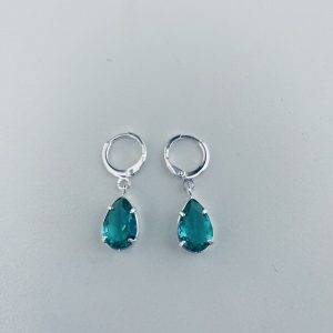 Aros Bañados en Plata con Cristal