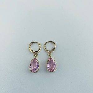 Aros Bañados en Oro con Cristal