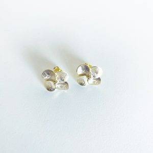 Aros Trebol Bañados en Oro 2 Cm.