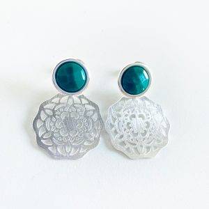 Aros Bañados en Plata con Piedra 5,6 Cm.