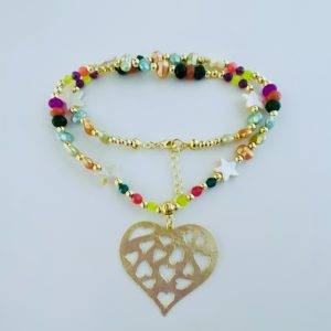 Collar Bañado en Oro con Perlas Naturales 45 Cm.
