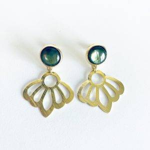 Aros Bañados en Oro con Piedra 5,2 Cm.