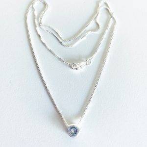 Collar Punto de Luz  Bañado en Plata 45 Cm.
