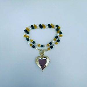 Collar Bañado en Oro con Perlas de Rio y Agatas 45 Cm.