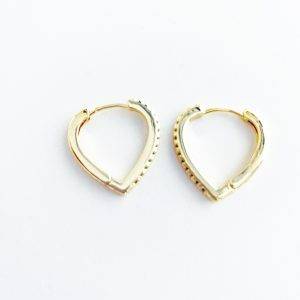 Aros Argolla con Circon Bañados en Oro 2,5Cm.