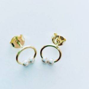Aros Argolla con Perla de Río 1,3 Cm.