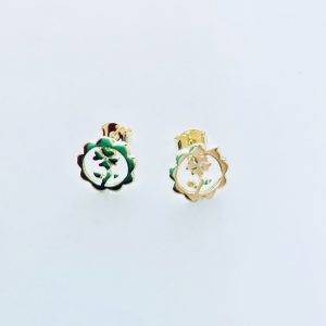 Aros Flor Enchapados en Oro 1.6 Cm.