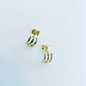 Aros Triple Argollas Enchapado en Oro 1,5 Cm.