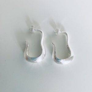 Aros Argollas Enchapados en Plata 5,8 Cm.