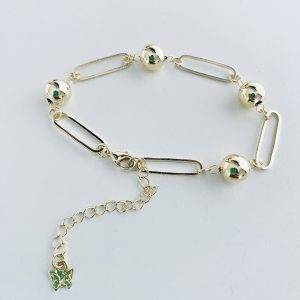 Pulsera Bolas Enchapada en Oro 18 Cm. más alargue