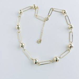 Collar de Bolas Enchapado en Oro 45 Cm. más alargue