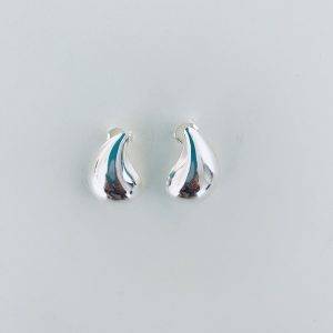 Aros Gota Enchapados en Plata 3,3 Cm.