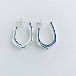Aros Argolla Enchapados en Plata 3,3 Cm.