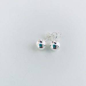 Aros Bolas Enchapados en Plata 1,2 Cm.