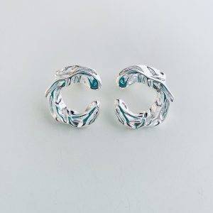 Aros Argolla Enchapados en Plata 3,1 Cm.