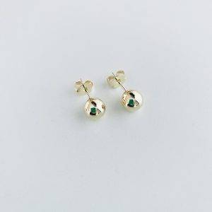Aros Bola Enchapados en Oro 1 Cm.