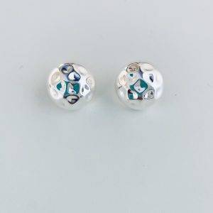 Aros Bola Enchapados en Plata 2,4 Cm.