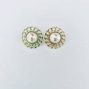 Aros Enchapados en Oro con Perla Río 2,8 Cm.