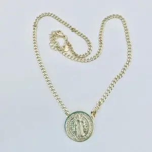 Collar Imagen San Benito Enchapado en Oro 45 Cm.