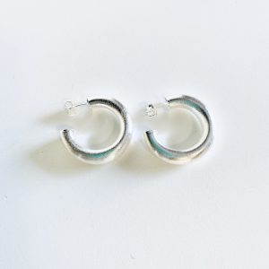 Aros Argolla Enchapados en Plata 4,1 Cm.