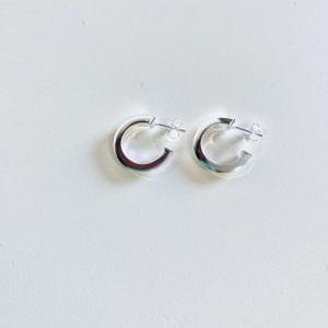Aros Argolla Enchapados en Plata 2,7 Cm.