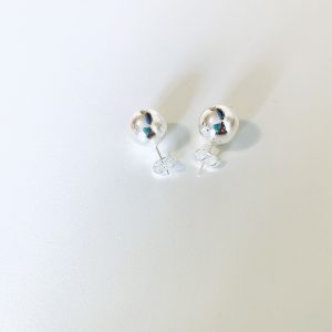 Aros Bola Enchapados en Plata 1,3 Cm.