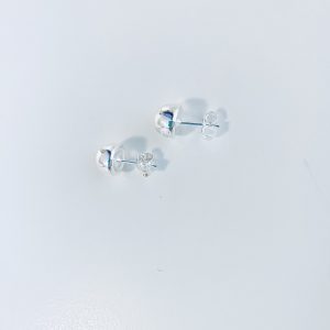 Aros Bola Chato Enchapados en Plata 1 Cm.