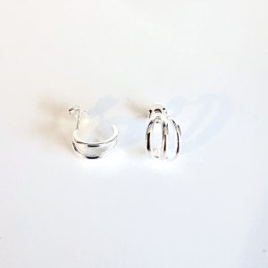 Aros Argolla Triple, Enchapados en Plata 1,8 Cm.