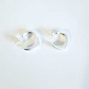 Aros Argollas Enchapadas en Plata 2,3 Cm.