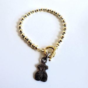 Pulsera Enchapada en Oro con Peltre