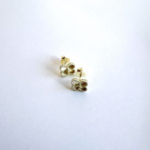 Aros Flor Enchapados en Oro 1,4 Cm.