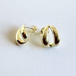 Aros Argolla Doble Enchapada en Oro 2,2 Cm.