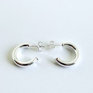 Aros Argolla Enchapados en Plata 2,7 cm.