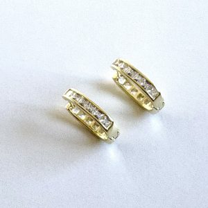 Aros Argolla con Circón Enchapado en Oro 2,8 Cm.