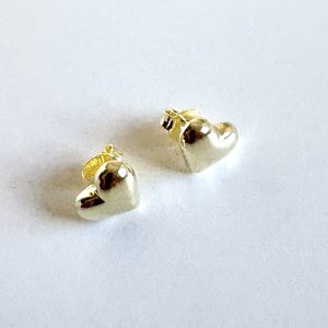 Aros Corazón Enchapados en Oro 1.4 Cm.