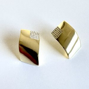 Aros Enchapados en Oro con Circón 3,2 cm.