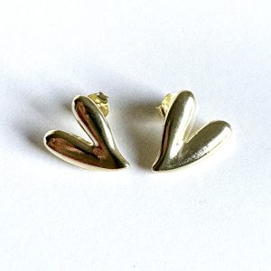 Aros Corazón Enchapado en Oro 2,6 Cm.