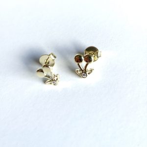 Aros Circón Enchapados en Oro 1.3 Cm.