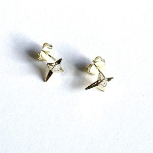 Aros Circón Enchapados en Oro 1.4 Cm.