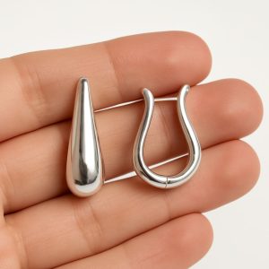 Aros Argolla Enchapados en Plata 3,5 Cm.