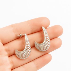Aros de Gota, Enchapados en Plata 4 Cm.