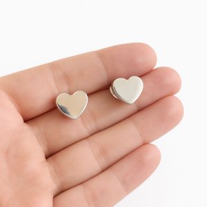 Aros Corazón Enchapados en Plata 1,5 Cm.