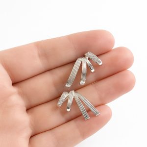 Aros Circón, Enchapados en Plata 3,2 Cm.