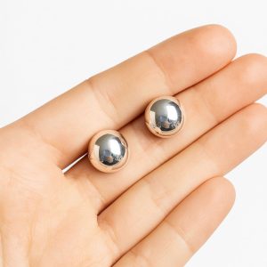 Aros Bola Liso, Enchapados en Plata 1,6 Cm.