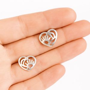 Aros Corazón, Enchapados en Plata 1,4 Cm.