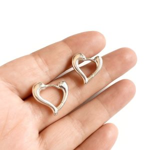Aros Corazón, Enchapados en Plata 2,5 Cm.