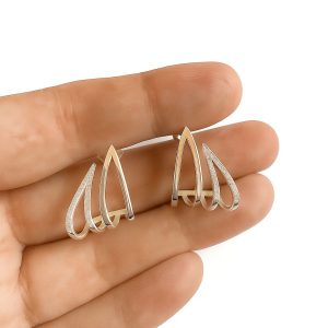 Aros Circón, Enchapados en Plata 2,9 Cm.