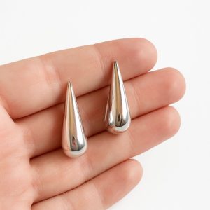 Aros Argolla Enchapados en Plata 3,6 Cm.
