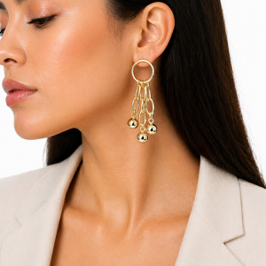 Aros Enchapados en Oro 7,6 Cm.