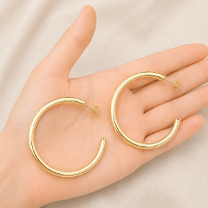 Aros Argollas Enchapados en Oro 6,7 Cm.